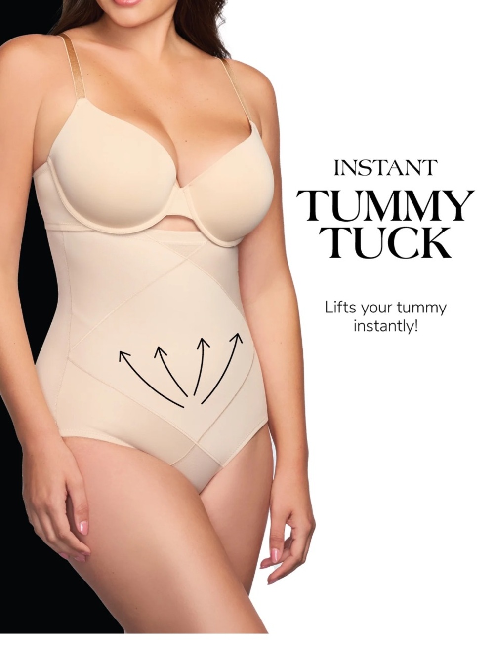 Cupid Women's Tummy Tuck Extra Firm Control Shapewear High-Waist Shaping Brief L